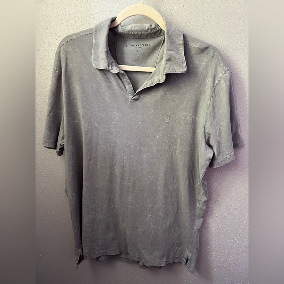 New John Varvatos Bodhi Polo in Medium Gray Men’s Size Large - Picture 3 of 10